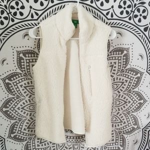 White sherpa style vest